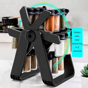 Organizador de Especiarias em Forma de Roda Gigante Rotativa com 18 Latas, Conjunto de Suporte para Condimentos de Vidro de 100ml - Product Image 2
