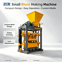 Machine à fabriquer des blocs de petite taille pour la production de briques à partir de ciment, modèle ZCJK QTJ4-40A PLC semi-automatique
