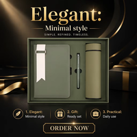 Ensemble cadeau de stylo exécutif et thermos isotherme de 12 oz dans un coffret cadeau haut de gamme, carnet en cuir A5, excellent cadeau pour les affaires, l'école, la maison