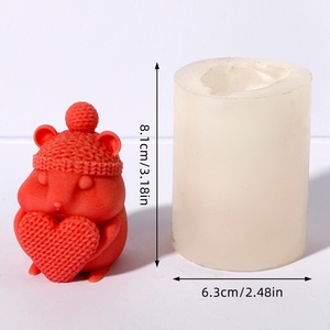 Molde de Silicona 3D para Velas de San Valentín, Molde de Silicona con Forma de Corazón y Ratón para Velas, Decoración del Hogar, Molde para Velas Aromáticas y Resina - Product Image 6