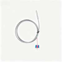Sonde de résistance en platine PT100 en acier inoxydable, 500 ℃   Câble en acier tressé en fibre de verre résistant, fourche en U à 3 fils