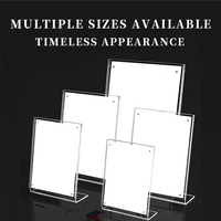 Tableau d'affichage en acrylique Présentoir A4 Carte de table personnalisée Signe d'eau de bureau Panneau publicitaire vertical Panneau de prix