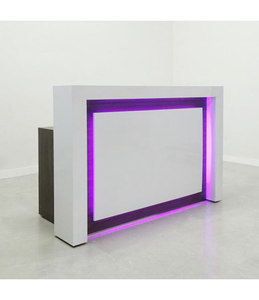 Elegancy đường cong hình dạng màu xanh lá cây nhìn Đá Nhân Tạo thắp sáng bàn tiếp tân - Product Image 4