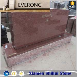 Pierre tombale en <span class=keywords><strong>granit</strong></span> rouge multicolore de conception personnalisée chinoise, pierre tombale indienne pour cimetière et jardin - Product Image 5