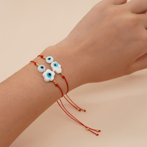 Bracelet Bohème Go2boho pour Halloween, Charme Œil Turc, <span class=keywords><strong>Main</strong></span> <span class=keywords><strong>de</strong></span> Fatima, Fait <span class=keywords><strong>Main</strong></span>, Bijou d'Amitié Tendance pour Femme, Perles Miyuki Dorées - Product Image 3