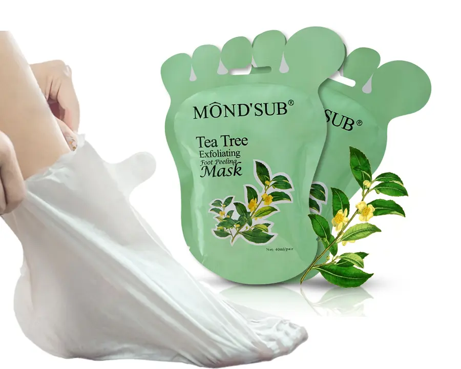 MOND'SUB Private Label Calzini Del Piede Buccia Maschera di Tea Tree peeling Piedi Exfoliat Maschera per Corny