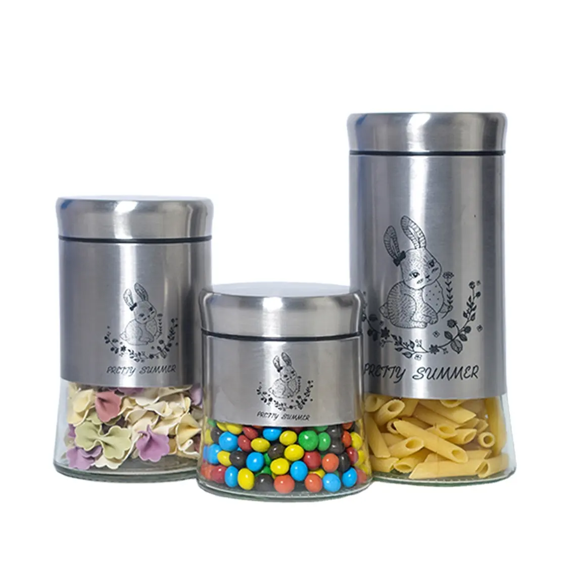 2024 neues produkt zuckerschachtel tee lebensmittel glaskanister edelstahlkanister-set für küche