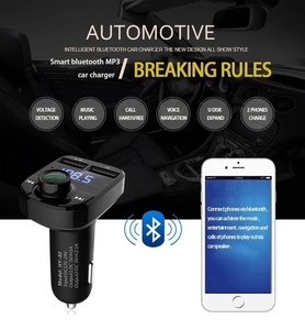 Cargador <span class=keywords><strong>de</strong></span> coche X8 con Usb Dual, transmisor Fm Bt inalámbrico con manos libres, <span class=keywords><strong>modulador</strong></span>, reproductor <span class=keywords><strong>de</strong></span> Audio Mp3, gran oferta - Product Image 2