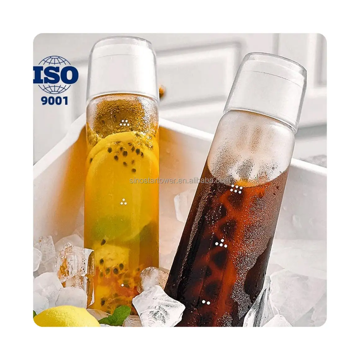 2 in 1 Cold Brew Coffee Maker Iced Coffee and Tea Bottle, Durable Glass Dispenser, Food Grade PP Filter