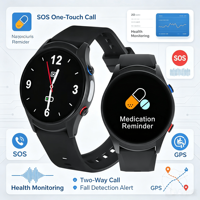 Reloj 4G para Personas Mayores con Llamada de Emergencia SOS, Ubicación GPS, Detector de Frecuencia Cardíaca y Oxígeno en Sangre, Podómetro y Recordatorio de Medicamentos