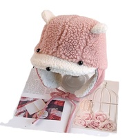 Bonnet d'hiver en acrylique tricoté pour enfants, coupe-vent, épais et chaud, unisexe, avec logo personnalisé, protection des oreilles, style décontracté, vente en gros