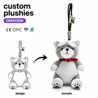 Boneka Schnauzer Kustom, Mainan Gantungan Kunci Anjing Mini Lucu, Boneka Hewan Isi Lembut dan Mengembang, Gantungan Tas Kawaii