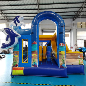 Castillo inflable comercial para fiestas infantiles, brincolín inflable para vacaciones en la playa, castillo hinchable con tobogán. - Product Image 5