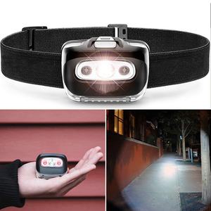 Lampe frontale de sécurité rouge, étanche, 6 modes, lampe frontale LED rotative, lampe torche pour la course à pied, le camping, la pêche, la randonnée - Product Image 5