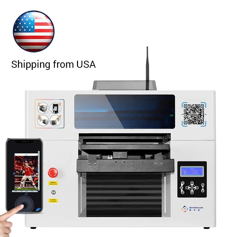 Impresora plana UV 3050, máquina de impresión Led A3, Wifi, aplicación móvil H5 en línea, imagen para artículos planos, envío desde EE. UU.