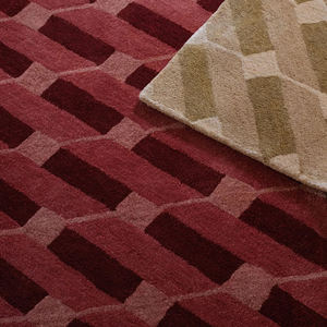Tapis en laine à effet 3D moderne et neutre |   Tapis géométrique en mosaïque tufté à la main pour projets d'appartements de luxe et d'hôtels de charme - Product Image 4
