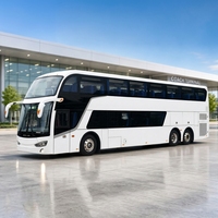 Bus de ville de luxe de 14 m, bus à deux étages pour excursions touristiques, 64-75 places, moteur Cummins avec transmission automatique ZF, conduite à gauche/à droite