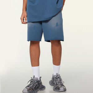 กางเกงขาสั้นผู้ชายไซส์พลัส พรีเมียม สกรีนโลโก้ตามสั่ง ผ้าคอตตอนผสมโพลีเอสเตอร์ 300GSM ล้างสีแบบวินเทจ ระบายอากาศได้ดี มีเชือกผูกเอว แบบยูนิเซ็กส์ - Product Image 1