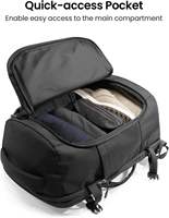 Sac à dos de voyage en polyester tendance 40L, approuvé par la TSA, bagage à main léger et résistant à l'eau