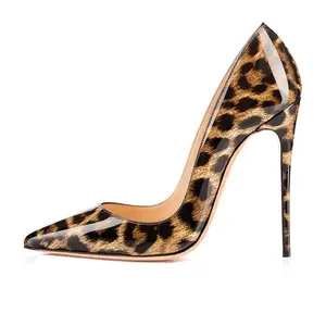 Estampado de leopardo Sexy Club nocturno zapatillas de moda lápiz Stiletto bombas de las mujeres zapatos de tacón alto