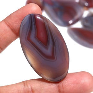 Agate du Botswana naturelle, mélange de cabochons de pierres précieuses |   Pierres brutes à bandes, couleurs variées, certifiées par un tiers pour la fabrication de bijoux, vente en gros - Product Image 3