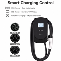7kW AC Elektrofahrzeug-Ladegerät Wallbox Typ 2 Anschluss 32A IP55 RFID-Kartenstart 5M Kabel für Heimgaragen-Ladung