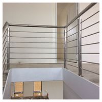 ACE Balustrade Ronde Balcon Terrasse Pont Escalier Acier Inoxydable Noir Tige de Tuyau Barre Garde-Corps Pour Villa Maison Avec Main Courante Supérieure