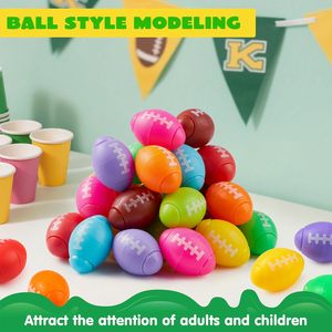 Lot de balles anti-stress en mousse PU souples en forme de ballon de rugby colorées pour la décompression - Product Image 6