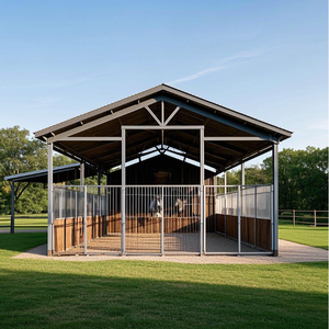 Abri pour chevaux à structure en acier durable de conception moderne personnalisable Abri pour bétail Abri pour chevaux à structure en acier - Product Image 3