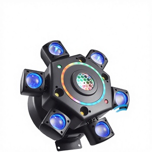 Projecteur LED laser à six bras 150W, contrôle DMX512, couleurs RGBW, effets kaléidoscope et stroboscopiques pour DJ, discothèque et scène - Product Image 1