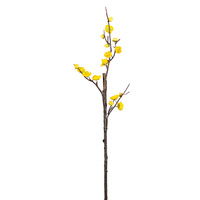 Rangkaian Bunga Plum Sutra Buatan Tangan Bergaya Zen Cina dalam Vas Kecil Ramah Lingkungan