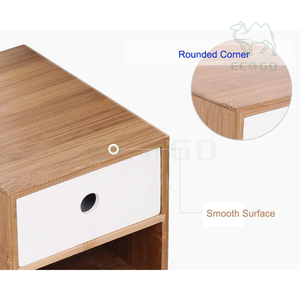 Organizador de Escritorio Moderno Rectangular de Madera de Bambú con 3 Cajones Blancos para Herramientas y Uso en la Sala de Estar - Product Image 5