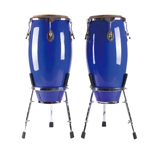 Blaues Latin Percussion Holz Conga Drum Set mit Rindsleder kopf