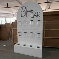Backdrop Pernikahan Bloom Bar, Stasiun Bunga Kustom dengan Lubang Vas, Dinding Bunga Melengkung untuk Bridal Shower & Dekorasi Acara