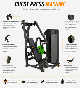 Máquina de Press de Pecho con Placas de Peso SK, Equipo de Gimnasio Comercial para Entrenamiento de Fuerza, Equipo de Fitness para Entrenamiento de la Parte Superior del Cuerpo - Product Image 4