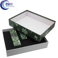 Caja de Regalo Reutilizable con Tapa Verde, Impresión de Logotipo Personalizado, Empaque para Regalos Navideños o Productos Cosméticos
