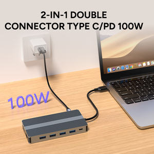 4K 60Hz HDMI <span class=keywords><strong>S</strong></span>ạc Phổ <span class=keywords><strong>S</strong></span>ạc Docking Station USB 3.2 Gen2 100W Pd RJ45 1000M USB 3.0 Dp TF SD 1040 MB/giây <span class=keywords><strong>Hub</strong></span> Cho Máy Tính Xách Tay - Product Image 2