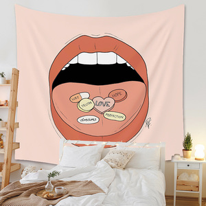 Home Decor Polyester Print Einfache abstrakte Wand kunst Tapisserie für Frauen Mädchen Zimmer Wohnheim Apartment - Product Image 2