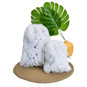 Sac cadeau de Noël en feuille d'or brillante avec cordon de serrage, sac à bonbons exquis - Product Image 2