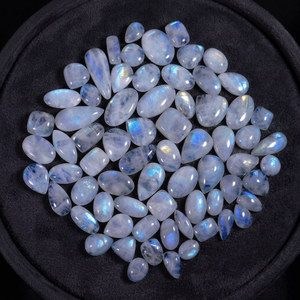 Piedras Preciosas MAHNAJ, Piedras Sueltas de Piedra Lunar Arcoíris Natural, Formas Mixtas, Azul Iridiscente Pulido, para Joyería - Product Image 2