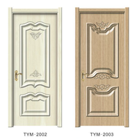Porte intérieure moderne en PVC et bois avec isolation phonique pour appartement, chambre, hôtel, garantie 1 an, OEM/ODM pris en charge