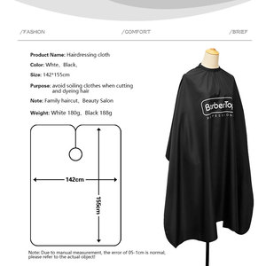 Capes de coiffeur antistatiques professionnelles WangDa personnalisées avec logo imprimé noir/blanc, châle de coupe de cheveux, <span class=keywords><strong>tablier</strong></span> de salon de coiffure - Product Image 6