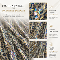 LIHUAN 2024 Europe Luxe Fleur Polyester Stretch Mesh droit d'auteur Digital Printed Sequins Fabric Lace Sequin Fabric For Dress