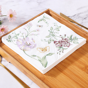 Hoa bướm Cocktail nước giải khát giấy tùy chỉnh khăn ăn tái chế đồ ăn cho mùa xuân mùa hè đám cưới sinh nhật tiệc trà - Product Image 4