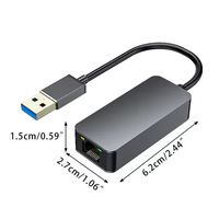 Nouvel adaptateur Ethernet externe USB-C Gigabit en alliage d'aluminium USB3.0 RJ45 2500M pour ordinateur portable, téléphone portable, tablette, jeu, sans pilote