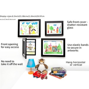 33*24*3Cm DIY Trẻ Em Tác Phẩm Nghệ Thuật Từ Khung Gỗ Khung Với Chống Vỡ Kính A4 Kích Thước Hot Bán Hình Ảnh Khung - Product Image 2