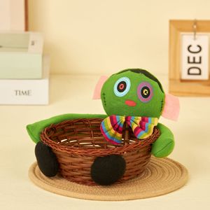 Vente en gros de décorations de fête d'Halloween Paniers à bonbons de Pâques Poupées en rotin Chats noirs Citrouilles et fantômes en posture étreinte - Product Image 4