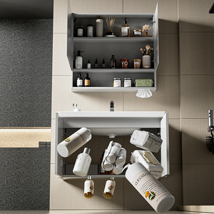 Armoire de salle de bain en aluminium à ouverture <span class=keywords><strong>et</strong></span> fermeture silencieuses, montage simple, <span class=keywords><strong>avec</strong></span> miroir LED - Product Image 6