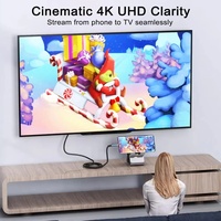 Câble USB-C vers HDTV 4K 30Hz, adaptateur convertisseur Type C vers HDTV pour home cinéma, projecteur mobile