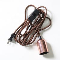 Design de mode E26 E27 prise support en laiton 250v tension cordon d'alimentation pour lampe suspendue en tissu